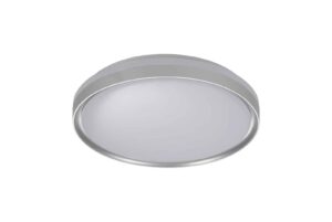 Amedeus Ceiling 39cm, 1 x 24W LED, 3 Step-Dimmable, 3000K, 1000lm, IP44, Silver/White Acrylic, 3yrs Warranty