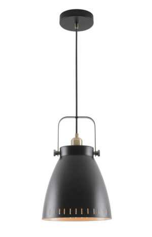 Balora Large Pendant, 1 x E27, Matt Black/Antique Brass/Khaki