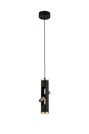 Ascot Pendant, 2 x 2W LED, 3000K, 560lm, Sand Black/Gold, 3yrs Warranty