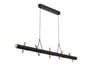 Ascot Pendant, 10 x 2W LED, 3000K, 2800lm, Sand Black/Gold, 3yrs Warranty