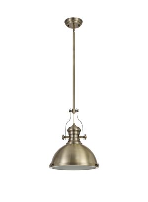 Astrid Pendant, 1 x E27, Antique Brass/Frosted Glass