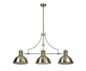 Astrid Linear Pendant, 3 x E27, Antique Brass/Frosted Glass