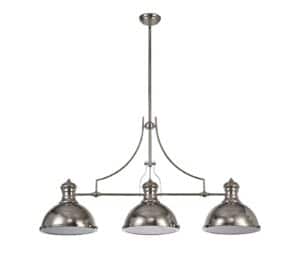 Astrid Linear Pendant, 3 x E27, Polished Nickel/Frosted Glass
