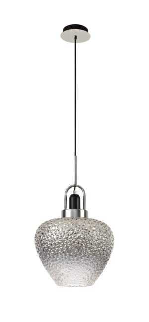 Astro Pendant, 1 x E27, Black Smoke & Clear/Polished Chrome