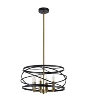 Atmos Pendant, 4 x E14, Black/Satin Gold
