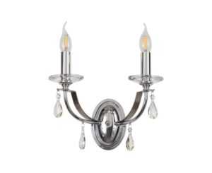Avilia Wall Lamp 2 Light E14, Polished Chrome/Satin Nickel/Clear Crystal