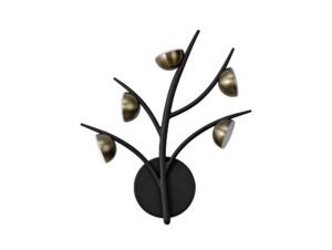 Ayers 5 Light Wall Lamp, 5 x 3W LED, 3000K, 825lm, Black/Antique Brass, 3yrs Warranty