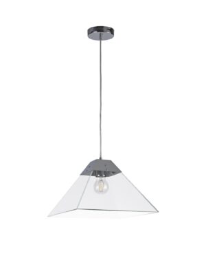 Ballymore Pendant Large, 1 Light E27, Polished Chrome
