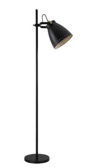 Balora Adjustable Floor Lamp, 1 x E27, Matt Black/Antique Brass/Khaki