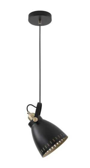Balora Small Pendant, 1 x E27, Matt Black/Antique Brass/Khaki