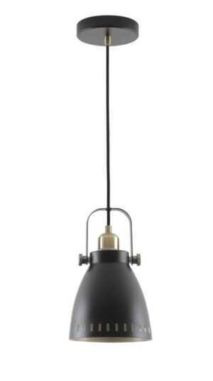 Balora Medium Pendant, 1 x E27, Matt Black/Antique Brass/Khaki