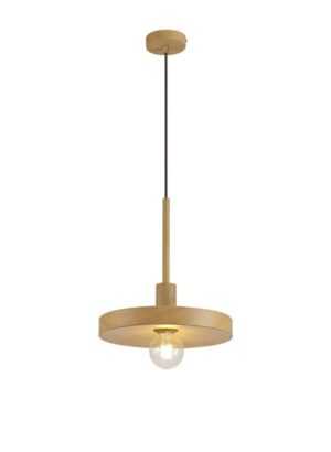 Beltron Single Pendant, 1 Light Adjustable E27, Wood Effect