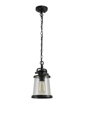 Briman Pendant, 1 x E27, Black/Gold With Seeded Clear Glass, IP54, 2yrs Warranty