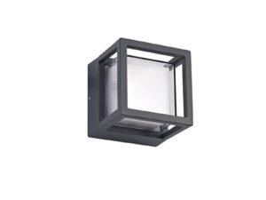 Caproni Square Downlight, 1 x 6W LED, 3000K, 360lm, IP54, Anthracite, 3yrs Warranty
