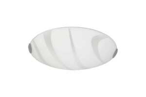 Chavez Ceiling 40cm, 1 x 24W LED, 3000K, 1404lm, Polished Chrome/White, 3yrs Warranty