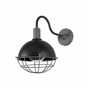 Cialo Wall Lamp, 1 Light E27, IP65, Matt Black/Grey, 2yrs Warranty