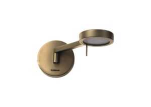 Comtemp Swing Arm Wall Lamp / Reader, 1 x 8W LED, 3000K, Antique Brass, 3yrs Warranty