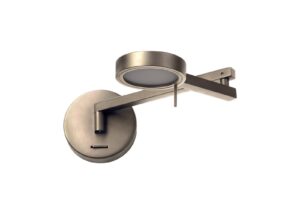 Comtemp Adjustable Swing Arm Wall Lamp / Reader, 1 x 8W LED, 3000K, Satin Nickel, 3yrs Warranty