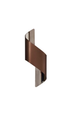 Crysalis Wall Lamp Small, 1 x 8W LED, 3000K, 640lm, Satin Brown/Polished Chrome, 3yrs Warranty