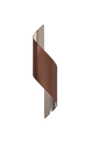 Crysalis Wall Lamp Large, 1 x 8W LED, 3000K, 640lm, Satin Brown/Polished Chrome, 3yrs Warranty