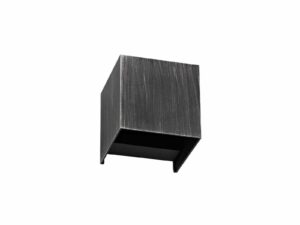 Cube Up & Downward Lighting Wall Lamp, 2 x 3W LED, 3000K, 400lm, IP54, Black/Silver, 3yrs Warranty