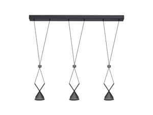 Cyrus Bar Linear Pendant 3 Light, 3 x 3W LED, 3000K, 350lm, Sand Black/Grey, 3yrs Warranty
