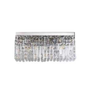 Dakota 50x24cm Rectangular Large Wall Lamp, 3 Light E14, Polished Chrome/Crystal