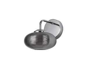 Decor Wall Light Switched, 1 x 8W LED, 4000K, Smoked/Polished Chrome, 3yrs Warranty