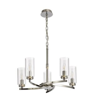 Delta Pendant/Semi Ceiling, 5 x E14, Polished Nickel