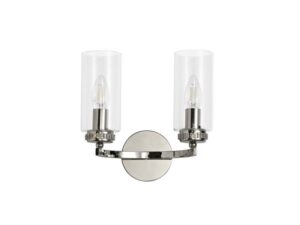 Delta Wall Lamp Switched, 2 x E14, Polished Nickel