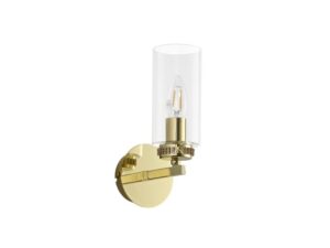 Delta Wall Lamp Switched, 1 x E14, Polished Gold