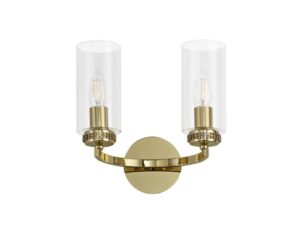 Delta Wall Lamp Switched, 2 x E14, Polished Gold