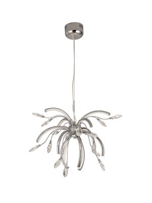 Fidelio Medium Pendant, 12 x 2.5W LED, 3000K, 1243lm, Polished Chrome, 3yrs Warranty