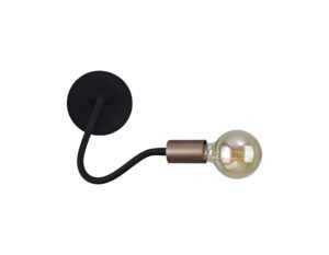 Gino Flexible Wall Lamp, 1 Light E27, Satin Black/Brushed Copper