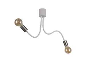 Gino Flexible Ceiling 2 Light E27 Satin White/Satin Nickel