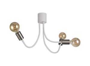 Gino Flexible Ceiling 3 Light E27 Satin White/Satin Nickel