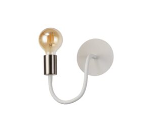 Gino Flexible Wall Lamp, 1 Light E27 Satin White/Satin Nickel