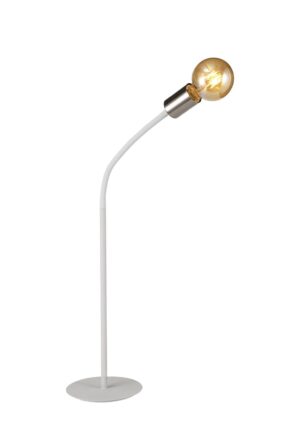 Gino Flexible Table Lamp, 1 Light E27 Satin White/Satin Nickel