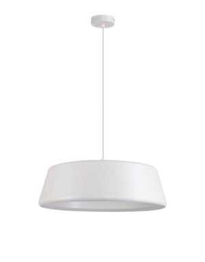 Kilkenny Single Large Pendant, 1 Light Adjustable E27, Gloss White/Gloss White