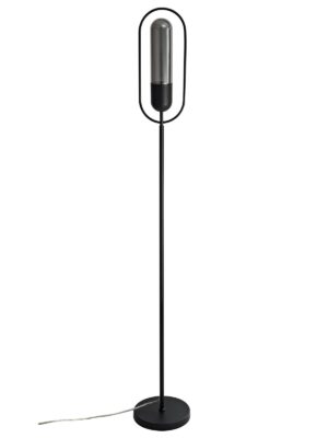 Mia Floor Lamp, 1 x 7W LED, 4000K, 790lm, Black/Smoked, 3yrs Warranty