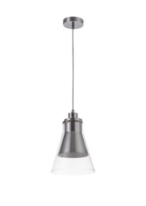 Miliano Pendant, 1 x E27, Polished Chrome/Clear Glass