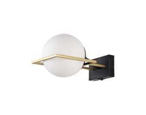 Norton Wall Lamp Switched, 1 Light E14, Matt Black/Polished Gold