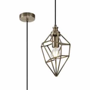 Olly Small Pendant, 1 x E27, Antique Brass