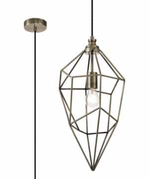 Olly Large Pendant, 1 x E27, Antique Brass