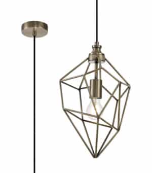 Olly Medium Pendant, 1 x E27, Antique Brass
