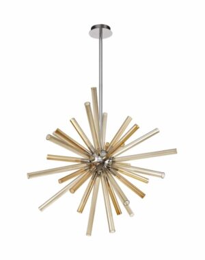 Orion Pendant 16 Light G9, Amber & Champagne/Polished Chrome