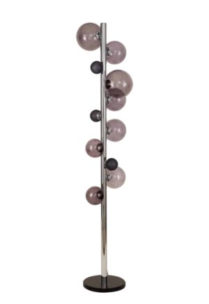 Palenti Floor Lamp, 8 x G9, Polished Chrome/Smoked Glass