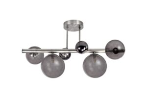 Palenti Semi-Flush Ceiling Light, 4 x G9, Polished Chrome/Smoked Glass