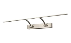 Pictor Large 2 Arm Wall Lamp/Picture Light, 1 x 16W LED, 3000K, 1200lm, Satin Nickel, 3yrs Warranty