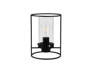 Riley Table Lamp, 1 Light E27, Black/Clear Glass